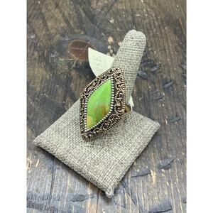 Barse Martinique Ring- Lime Turquoise-Bronze & Sterling Silver-10-NWT